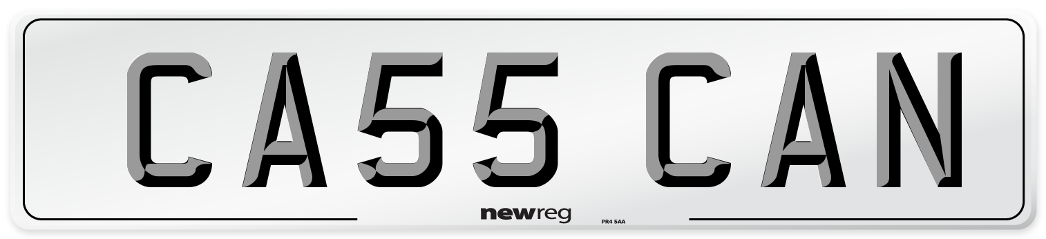 CA55 CAN Number Plate from New Reg
